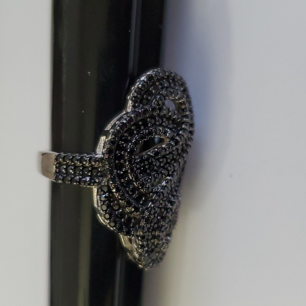 Sterling Silver 925 Spinel Art Deco Ring - Picture 4 of 9